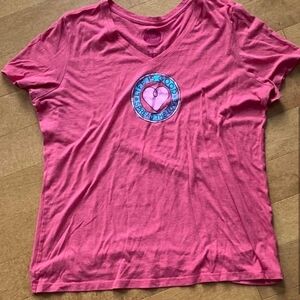 Life is Good Women's Pink V-Neck Top